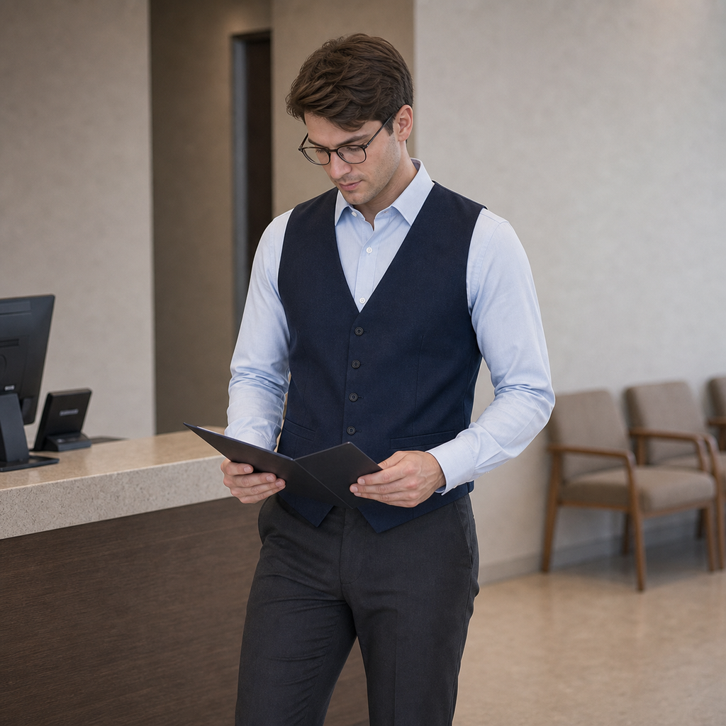 Chalecos corporativos para hombre detalle