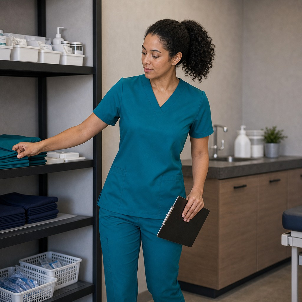Scrubs médicos para mujer detalle